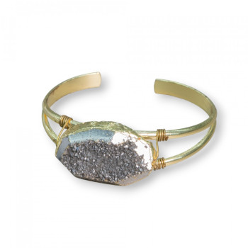 Brass bracelet with druse