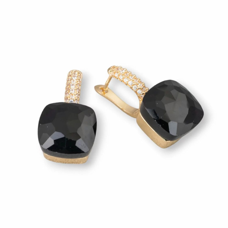 Cat's-eye earrings, black