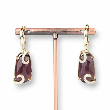 Cat's eye earrings with zircon