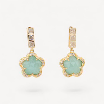 Cat’s Eye Flower Earrings