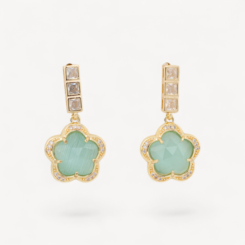 Cat’s Eye Flower Earrings