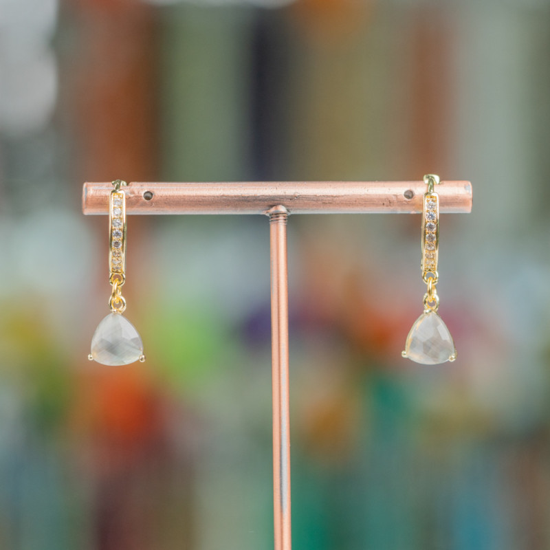 Cat's eye earrings, triangle