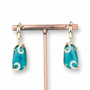 Cat's eye earrings with zircon