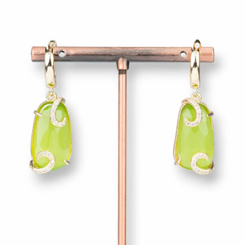 Cat's eye earrings with zircon