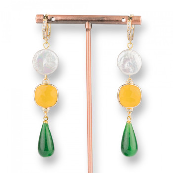 Cat's eye bronze earrings