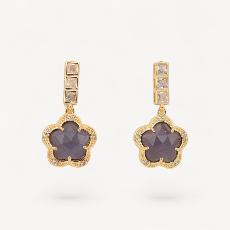 Cat’s Eye Flower Earrings