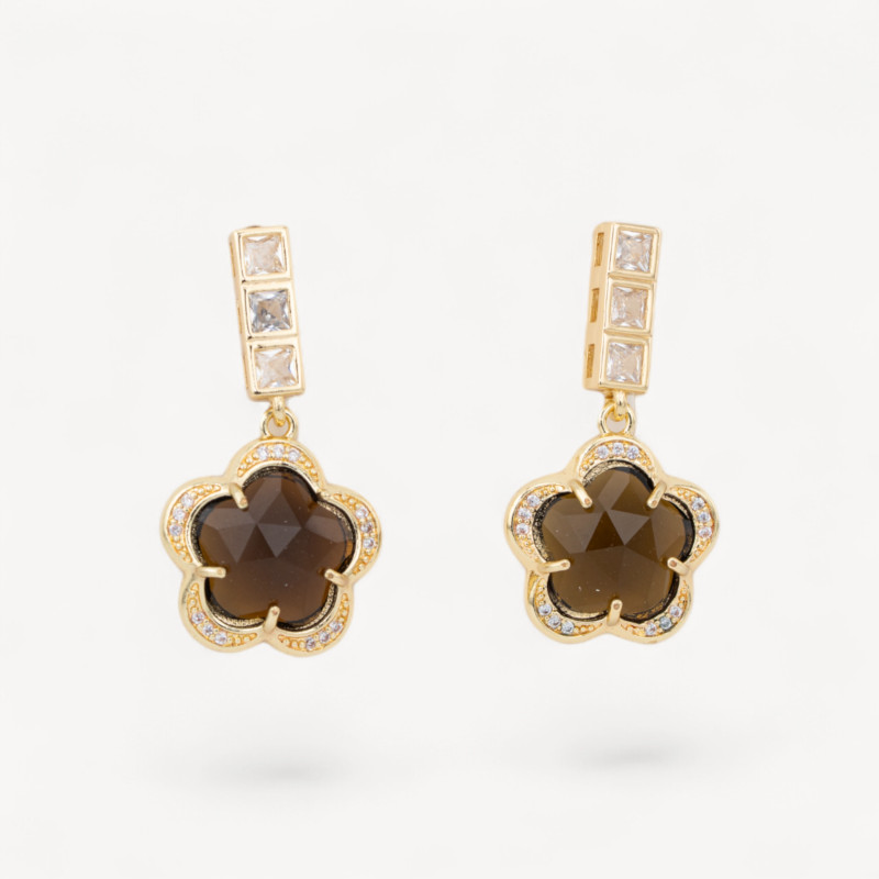 Cat’s Eye Flower Earrings