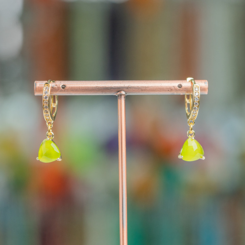 Cat's eye earrings, triangle