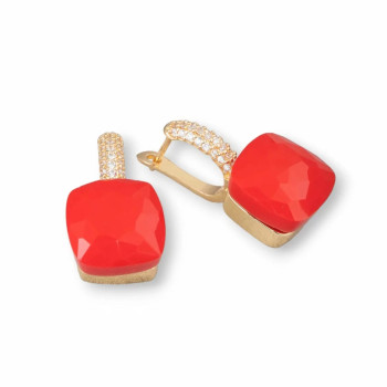 Cat's-eye earrings, red