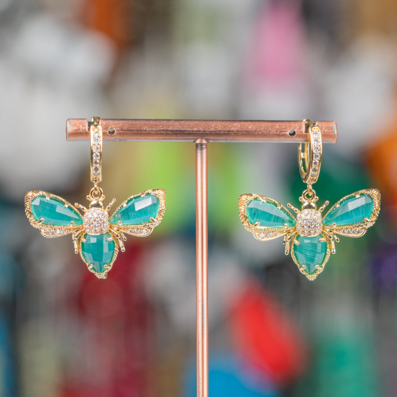 Bee, cat's eye earring