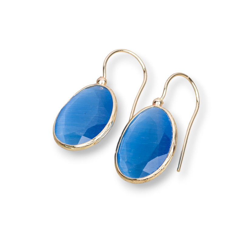 Cat's eye hook earrings