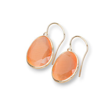 Cat's eye hook earrings