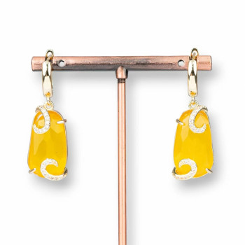 Cat's eye earrings with zircon