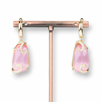 Cat's eye earrings with zircon