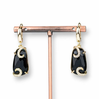 Cat's eye earrings with zircon