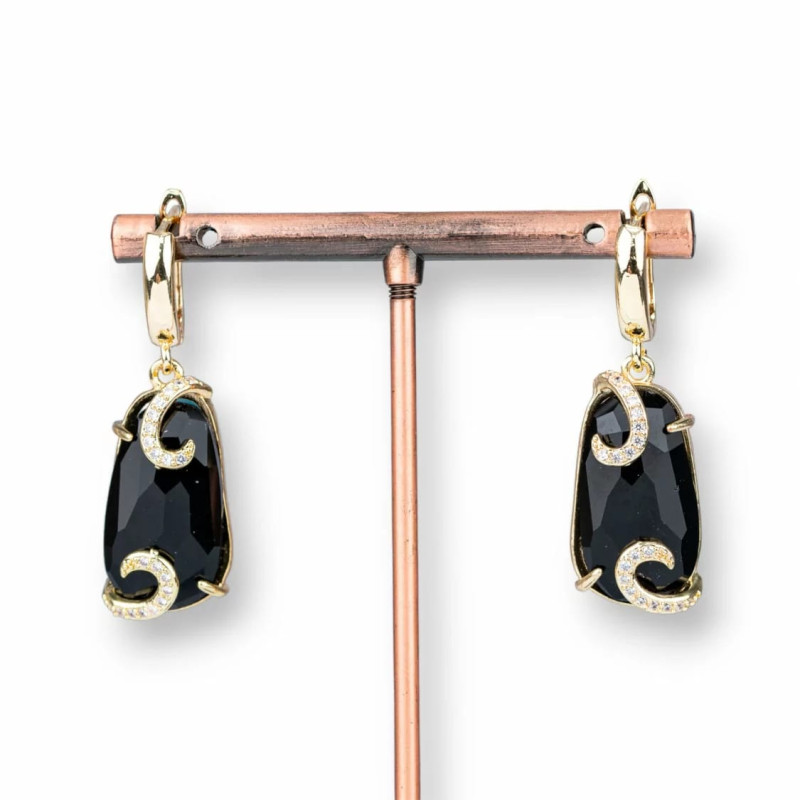 Cat's eye earrings with zircon