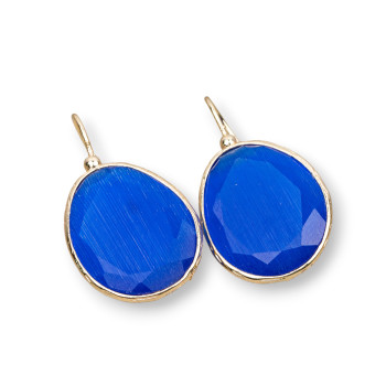 Cat's eye hook earrings