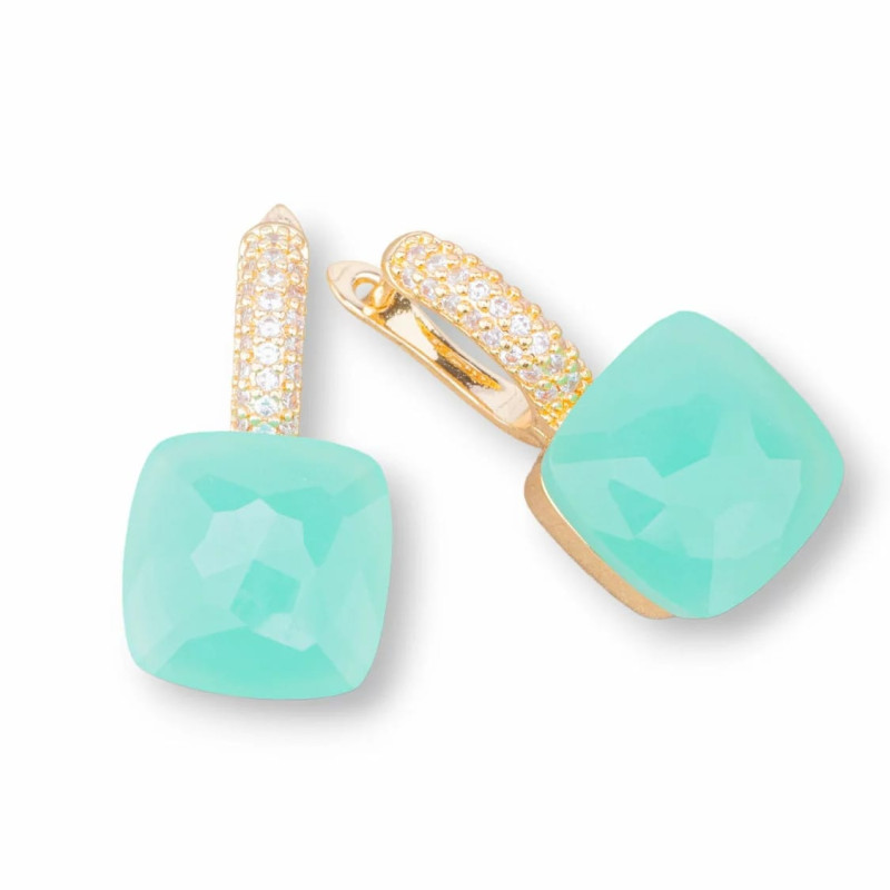 Cat's-eye earrings, green