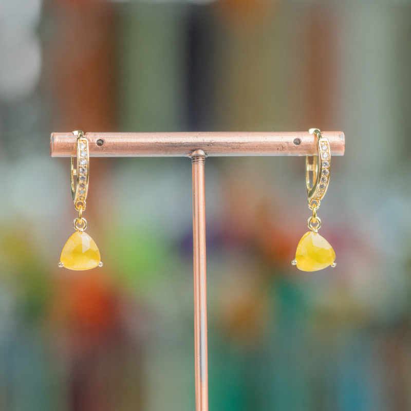 Cat's eye earrings, triangle
