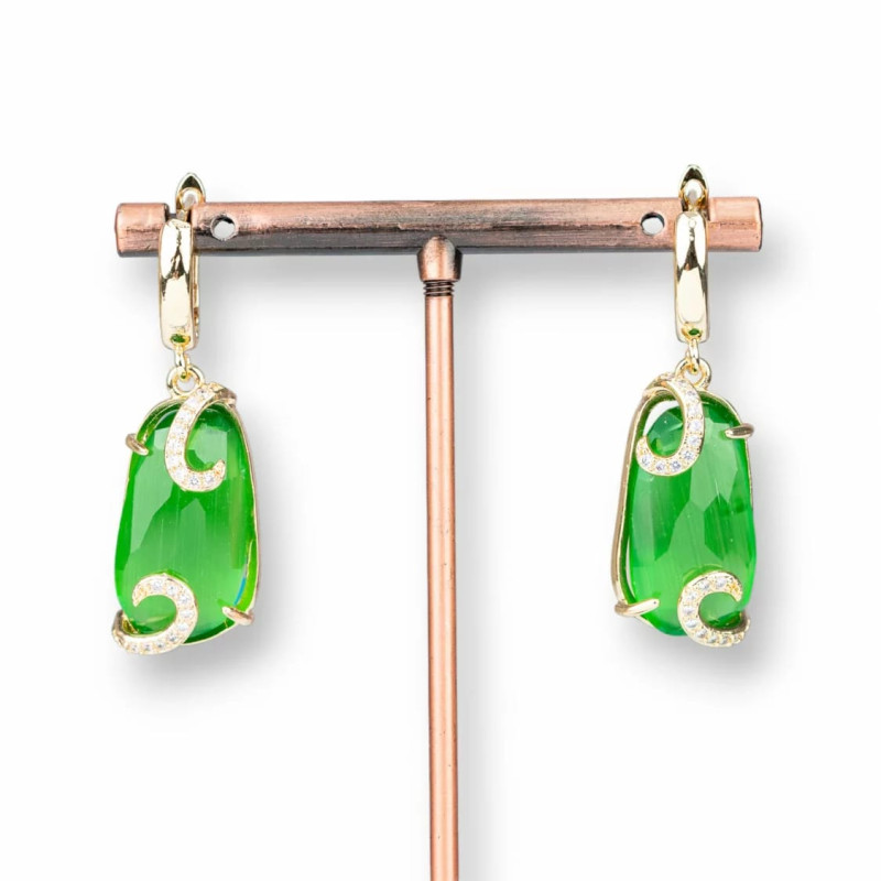 Cat's eye earrings with zircon