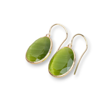 Cat's eye hook earrings