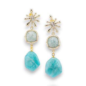 Amazonite - cat's eye earrings