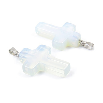 Opalite - pendant "Cross" (1 pc.)