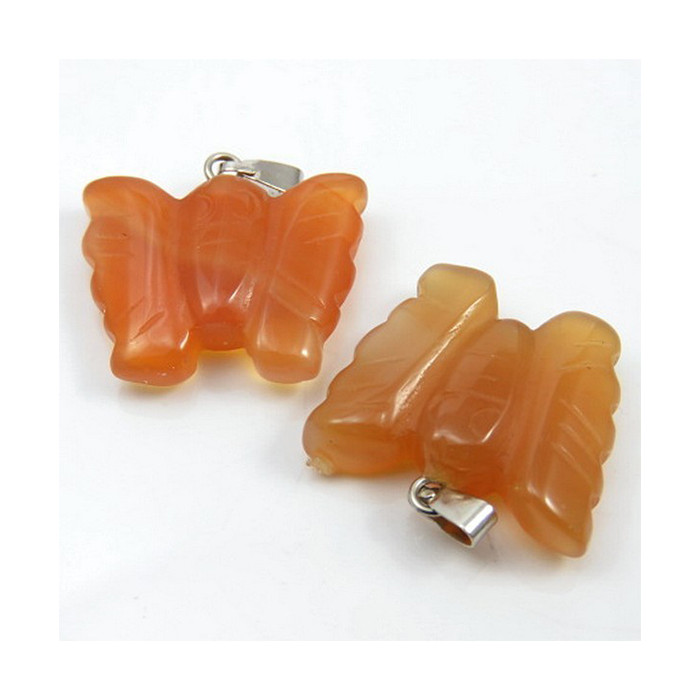 Carnelian - pendant "Butterfly" (1 pc.)