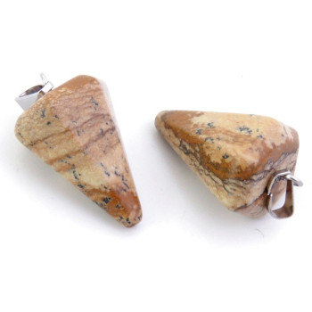 Wood jasper - pendant "Pendulum" (1 pc.)