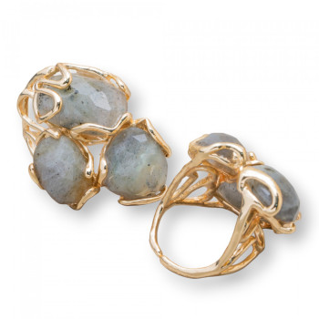 Labradorite adjustable ring