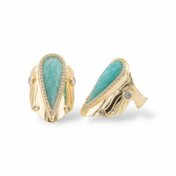 Amazonite adjustable ring