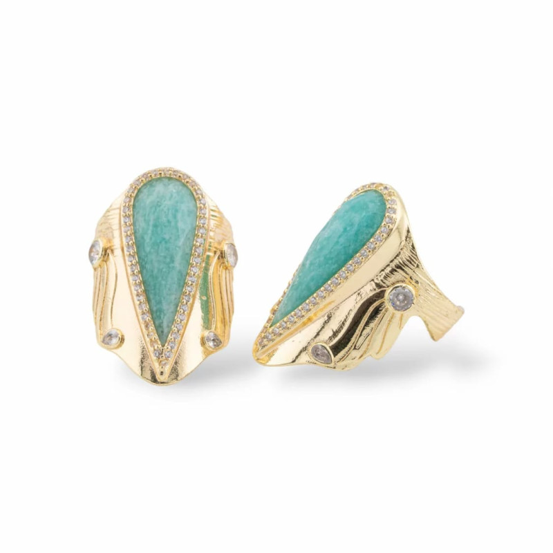 Amazonite adjustable ring