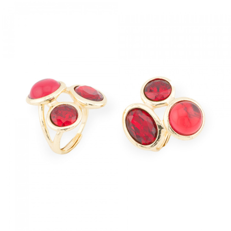 Cat's eye ring with crystals