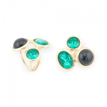 Cat's eye ring with crystals