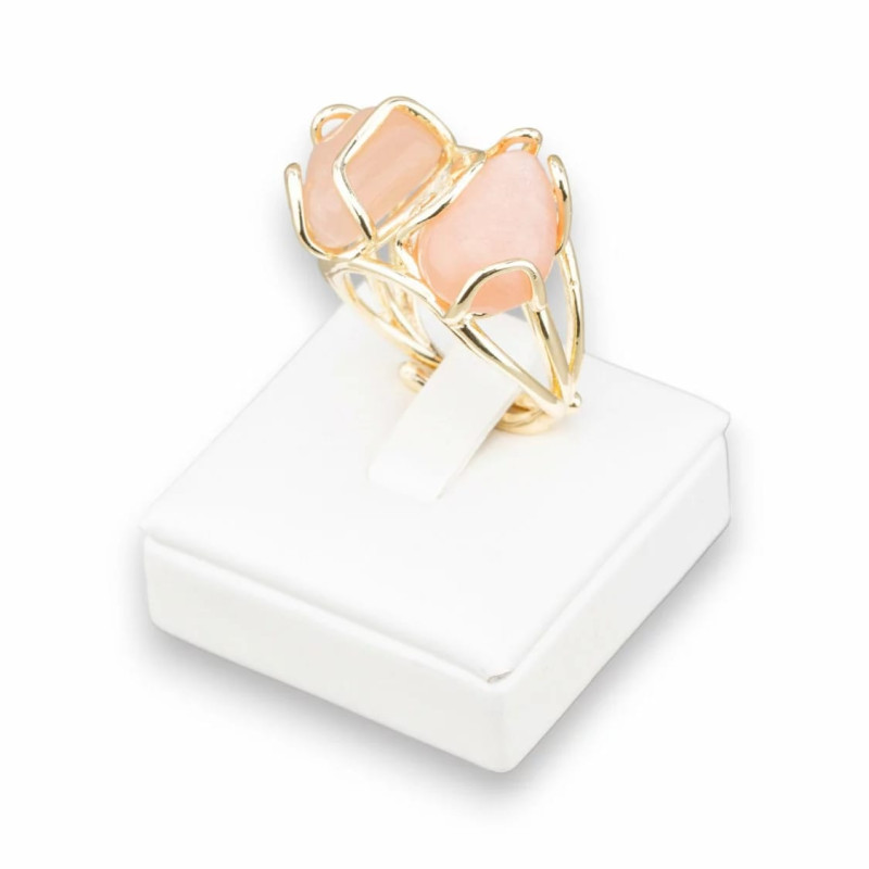 Pink moonstone ring