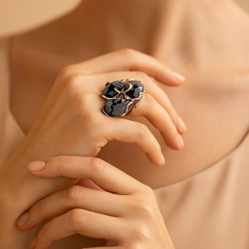 Snowflake Obsidian ring