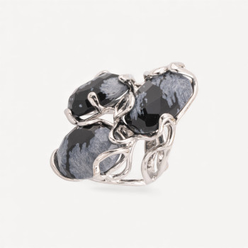 Snowflake Obsidian ring