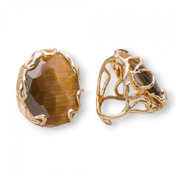 Tiger's eye, adjustable ring