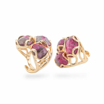 Rhodonite, adjustable ring