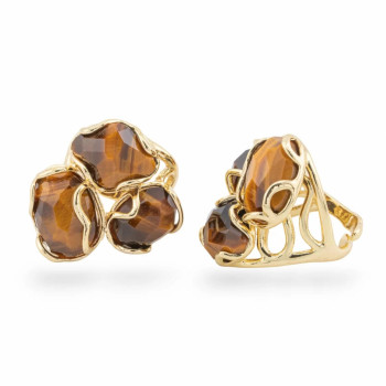 Tiger's eye, adjustable ring
