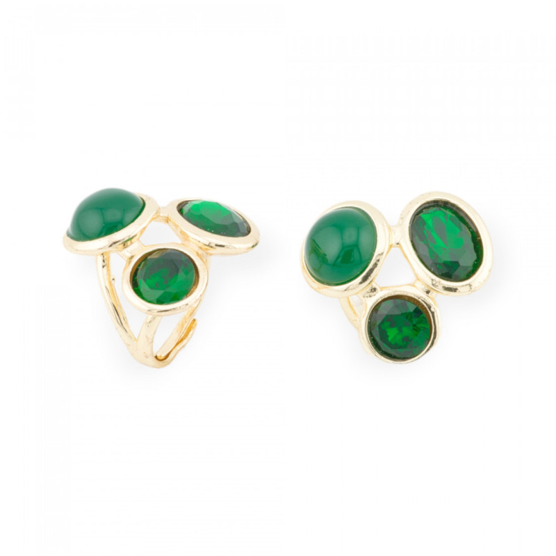 Cat's eye ring with crystals
