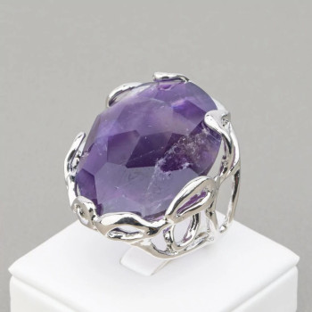 Amethyst adjustable ring
