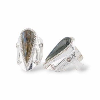 Labradorite adjustable ring