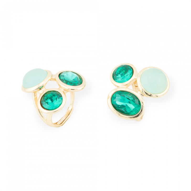 Cat's eye ring with crystals