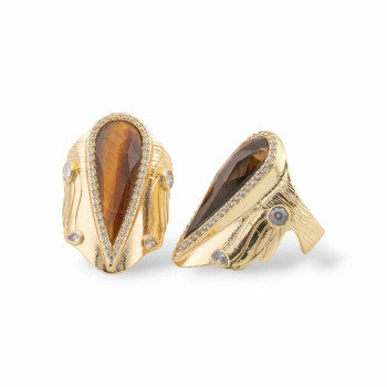Tiger Eye adjustable ring