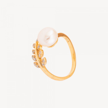 925 silver ring with pearl