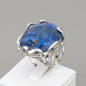 Lapis lazuli adjustable ring