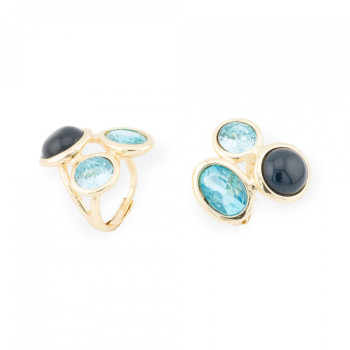Cat's eye ring with crystals