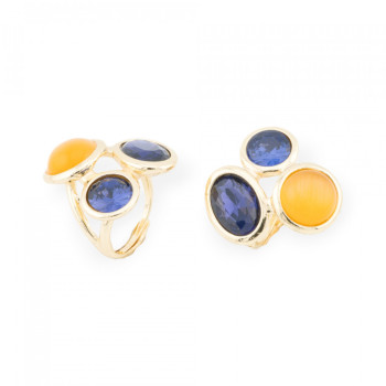 Cat's eye ring with crystals