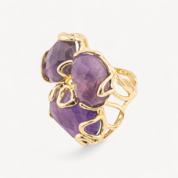 Amethyst adjustable ring